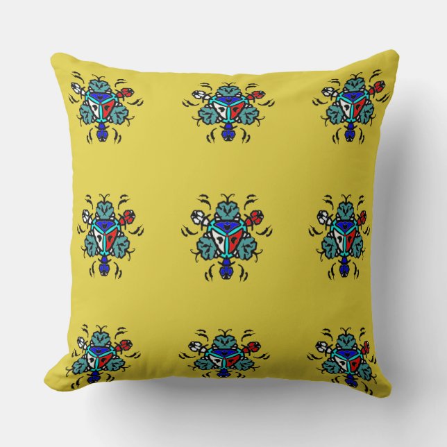 Cojín Decorativo Patrón continuo de mandala floral (Anverso)