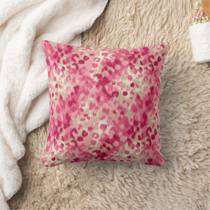 Cojín Decorativo Patrón continuo de pincelada de leopardo rosa