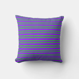Cojín Decorativo Patrón continuo de rayas verdes y moradas