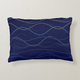 Cojín Decorativo Patrón continuo de remolino de mármol azul dorado