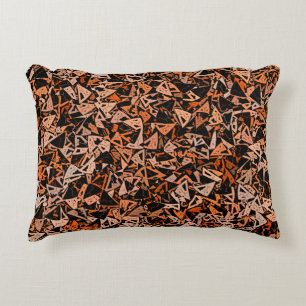 Cojín Decorativo Patrón continuo de triángulo negro marrón naranja