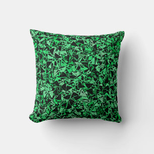 Cojín Decorativo Patrón continuo de triángulo negro verde