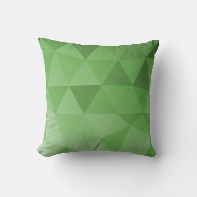 Cojín Decorativo Patrón continuo de triángulos abstractos - Verde (Anverso)