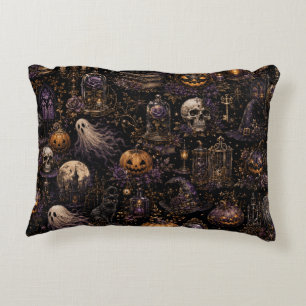 Cojín Decorativo Patrón continuo espeluznante de Halloween gótico v