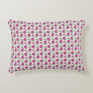 Cojín Decorativo Patrón continuo floral rosa Acuarela elegante