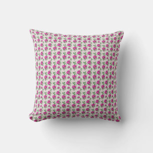 Cojín Decorativo Patrón continuo floral rosa Acuarela elegante