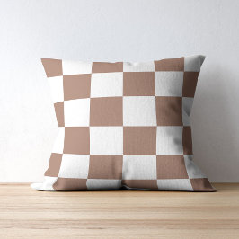 Cojín Decorativo Patrón controlado en blanco y mousse de mocha