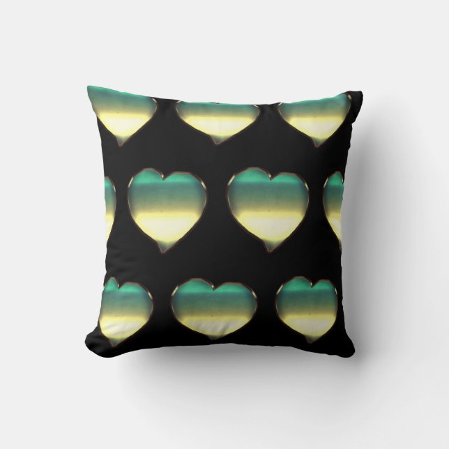 Cojín Decorativo Patrón cromado de corazón 7 (Anverso)