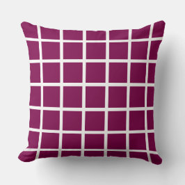 Cojín Decorativo Patrón cuadrado de color vitivinícola con bordes b