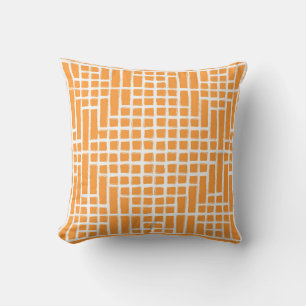 Cojín Decorativo Patrón cuadrado naranja ácido