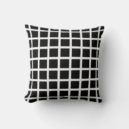 Cojín Decorativo Patrón cuadrado negro y blanco