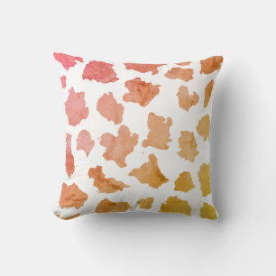 Cojín Decorativo Patrón cutáneo de vaca acuarela