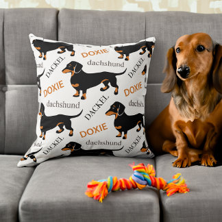 Cojín Decorativo Patrón Dachshund