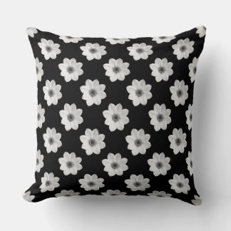 Cojín Decorativo Patrón Dahlia - Blanco y negro
