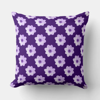 Cojín Decorativo Patrón Dahlia - Púrpura Profundo