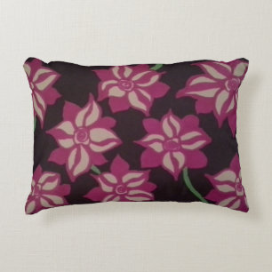 Cojín Decorativo Patrón Dahlia rosa y blanco