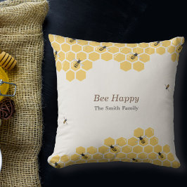 Cojín Decorativo Patrón de abeja y abeja