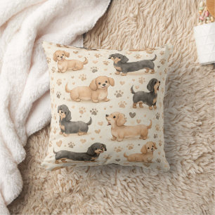 Cojín Decorativo Patrón de acuarela de cachorro adorable (1)