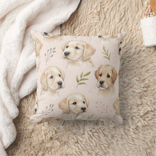 Cojín Decorativo Patrón de acuarela de cachorro adorable (2)