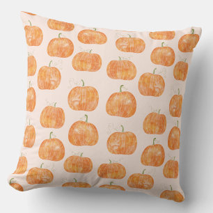 Cojín Decorativo Patrón de acuarela de calabaza