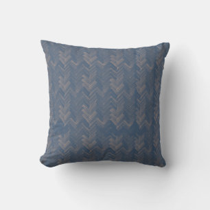 Cojín Decorativo Patrón de acuarela de espiga Chevron azul retro