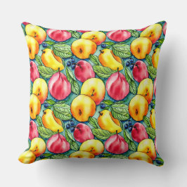 Cojín Decorativo Patrón de acuarela de frutas vintage de verano
