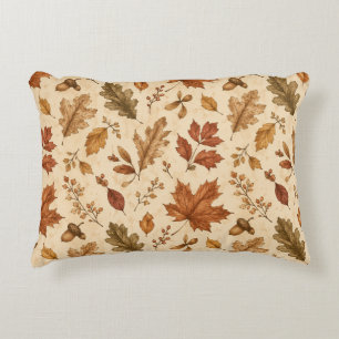 Cojín Decorativo Patrón de acuarela de hojas de otoño 
