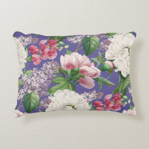 Cojín Decorativo Patrón de acuarela de jardín de flores Peonies & L