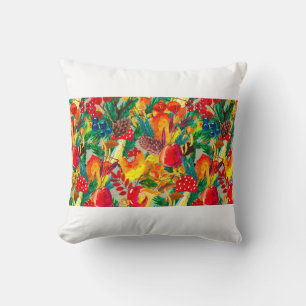 Cojín Decorativo Patrón de acuarela de otoño sin soldadura con hoja