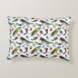 Cojín Decorativo Patrón de acuarela de plumas