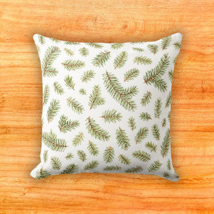 Cojín Decorativo Patrón de acuarela minimalista de abeto Douglas co
