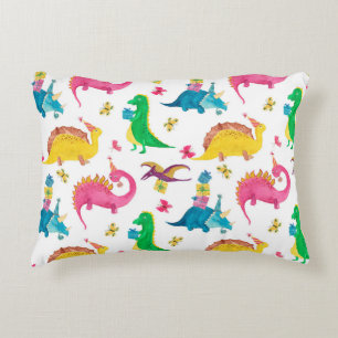Cojín Decorativo Patrón de acuarela sin fisuras con dinosaurio
