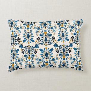 Cojín Decorativo Patrón de acuarela sin fisuras con ikat. Ojo de ti