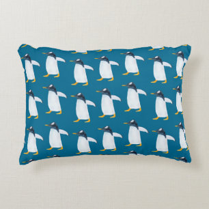Cojín Decorativo Patrón de acuarela sin foco con pingüino