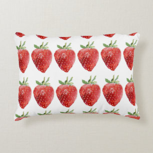 Cojín Decorativo Patrón de acuarela sin mar con fresas