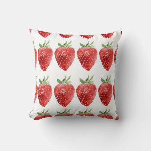 Cojín Decorativo Patrón de acuarela sin mar con fresas