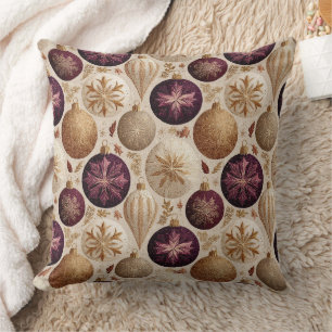 Cojín Decorativo Patrón de adorno de Navidad Vintage Luxe (10)