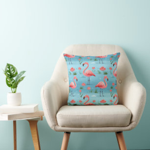 Cojín Decorativo Patrón de agua azul Flamingo