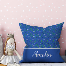 Cojín Decorativo Patrón de agua azul lindo nombre azul