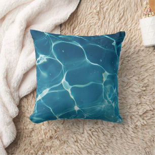 Cojín Decorativo Patrón de agua de la piscina azul Aqua