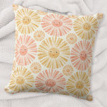 Cojín Decorativo Patrón de agua de poca luz solar<br><div class="desc">Un naranja feliz y una acuarela amarilla en un fondo crema suave. Arte original de Nic Squirrell.</div>