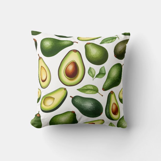 Cojín Decorativo Patrón de aguacate (Anverso)
