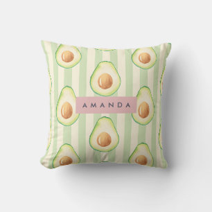 Cojín Decorativo Patrón de aguacates Kawaii personalizado