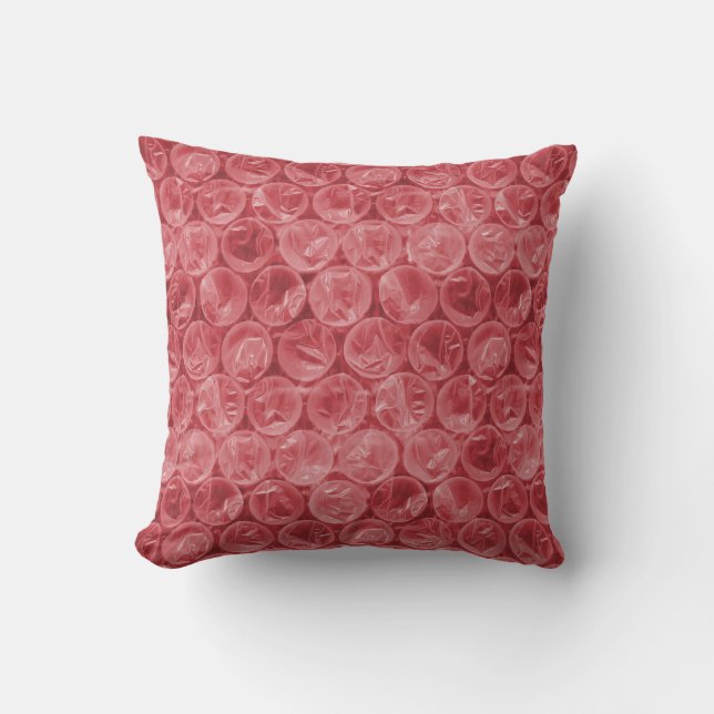 Cojín Decorativo Patrón de ajuste de burbuja roja (Anverso)