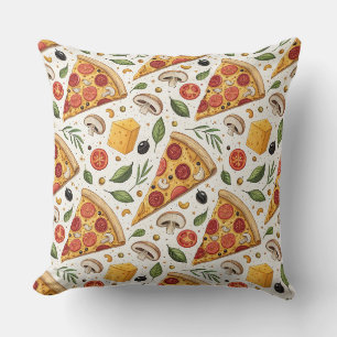 Cojín Decorativo Patrón de Amante de Pizza de Pepperoni - Fiesta Di