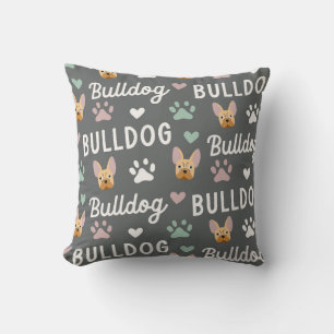 Cojín Decorativo Patrón de amor de bulldog