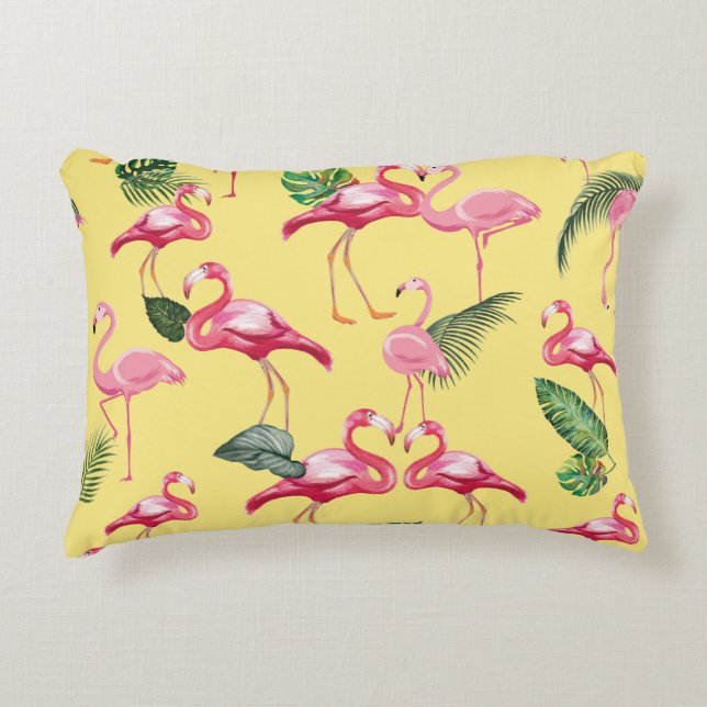 Cojín Decorativo Patrón de amor de flamencos 3 (Anverso)