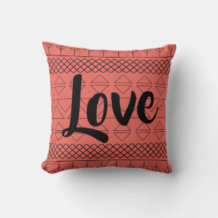 Cojín Decorativo Patrón de amor lindo Coral