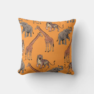 Cojín Decorativo Patrón de animales africanos