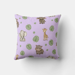 Cojín Decorativo Patrón de animales de safari lindos de la jungla
